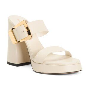 PROENZA SCHOULER Made In Italy Leather Heeled Sandals With Buckle